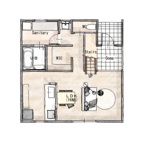 【ブリック】プラン例 1F 見取り図