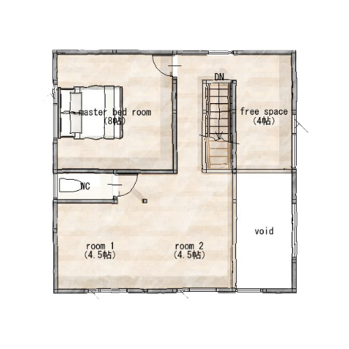 【ブリック】プラン例 2F 見取り図