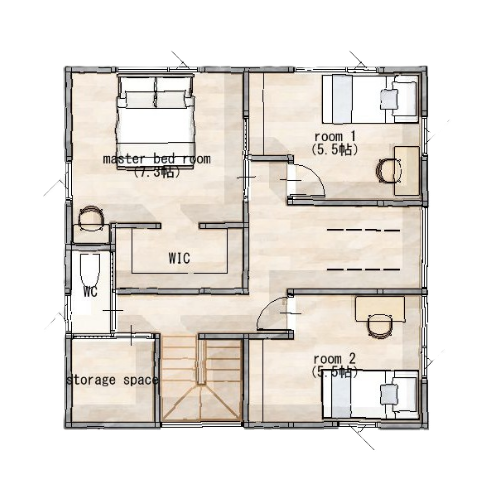 【アルル】プラン例 2F 見取り図