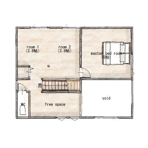 【オハナ】プラン例 2F 見取り図